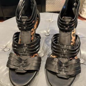 3/$25 Jessica Simpson Sz 10B Leather Gladiator Style Zipper Heel Sandal